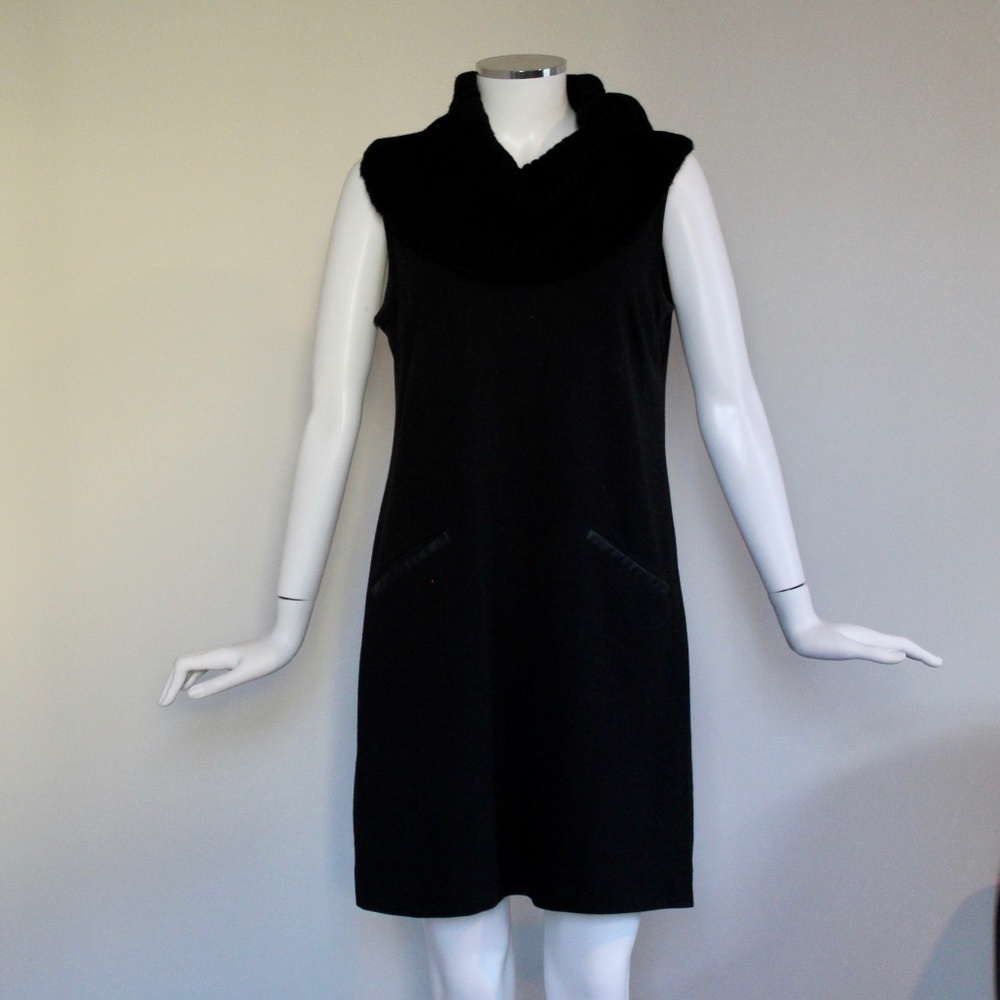 Calvin Klein Knit Cowl Little Black Dress